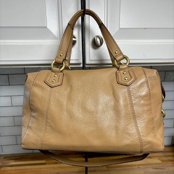 Coach Camel Pebbled Leather Campbell Satchel Bag F24690 Brass Hardware - Picture 3 of 7